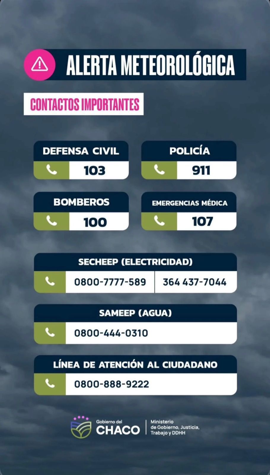 ? Chaco: Rige un alerta por tormentas fuertes para esta noche y el domingo??