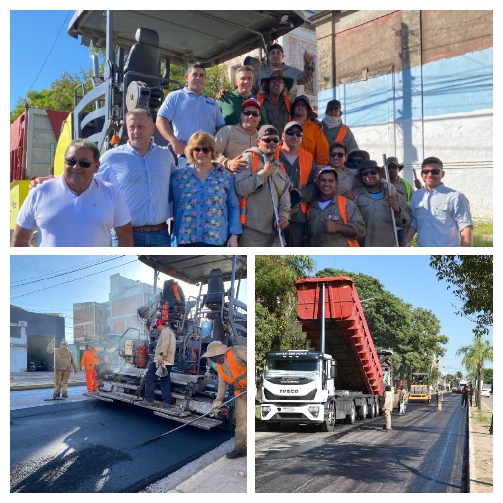 El gobernador zdero superviso los avances en la repavimentación de la avenida 9 de julio 