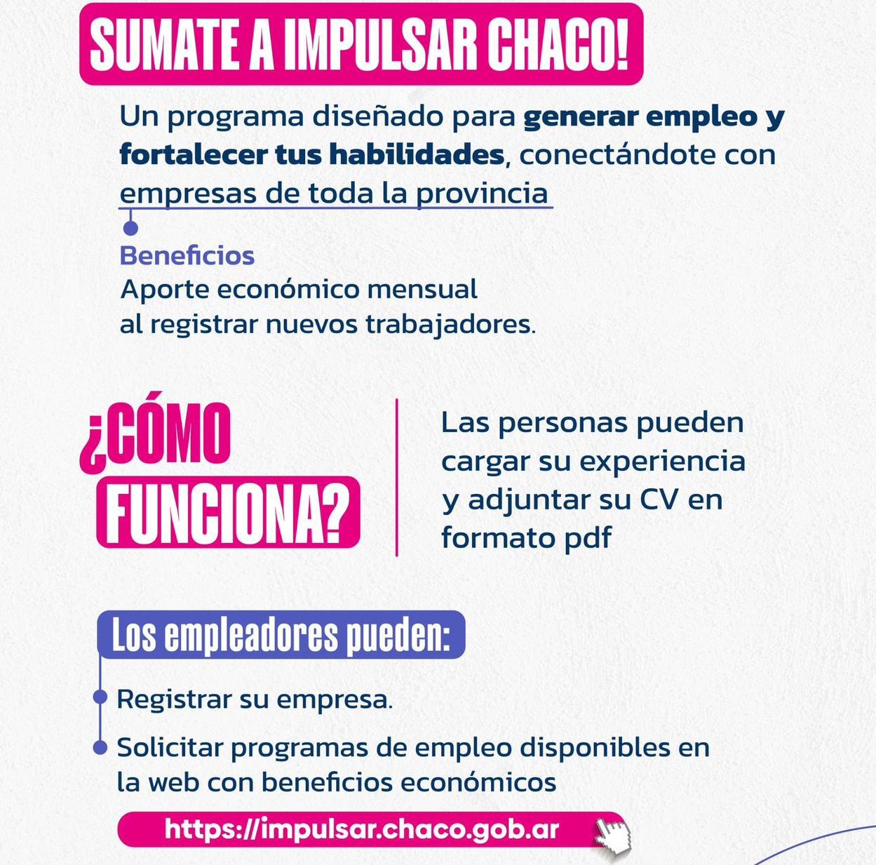 💼 IMPULSAR CHACO 🙌🏽 Impulsamos el futuro, creamos oportunidades