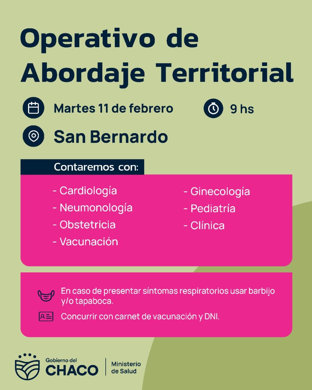 Operativo de abordaje territorial en san Bernardo 