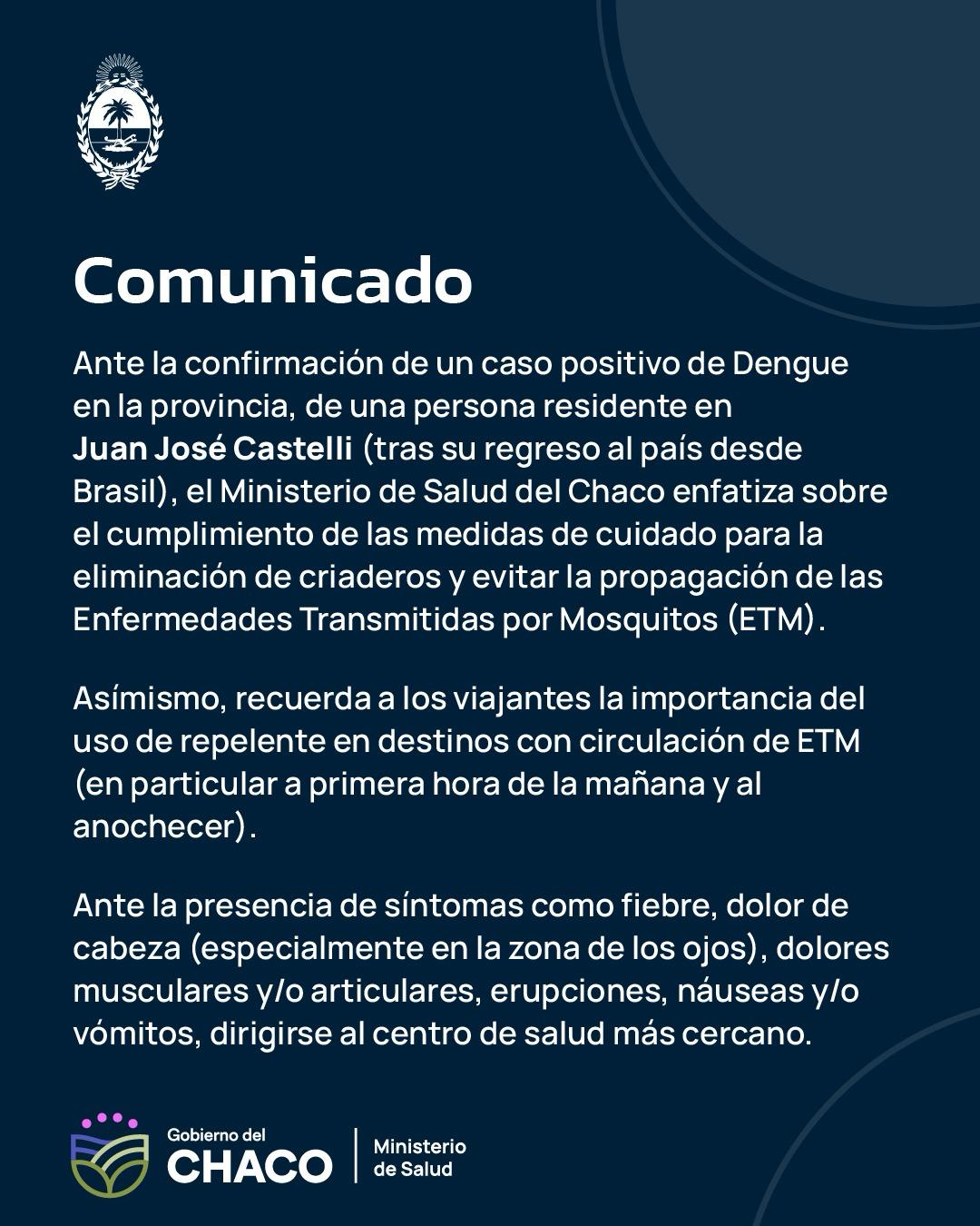 Recomendaciónes y medidas de cuidados ante caso positivo de dengue