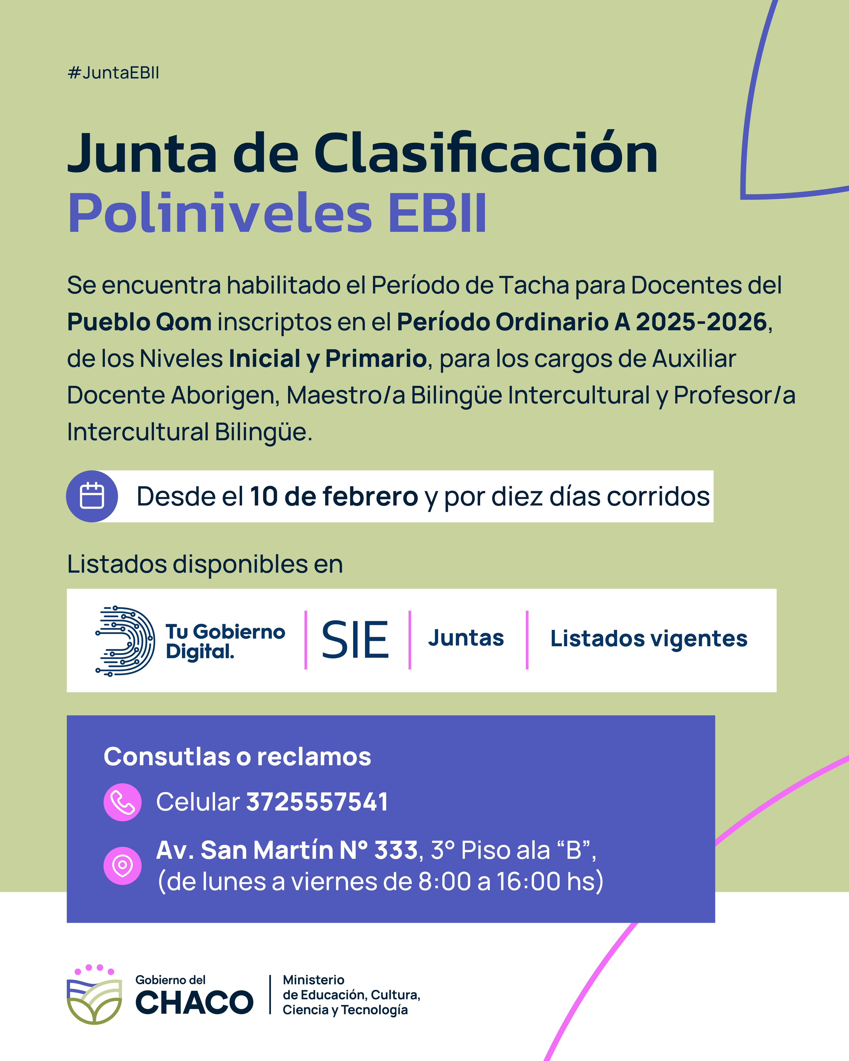 *EDUCACIÓN HABILITA PERÍODO DE TACHA PARA DOCENTES QOM INSCRIPTOS EN EL ORDINARIO A 2025-2026*  