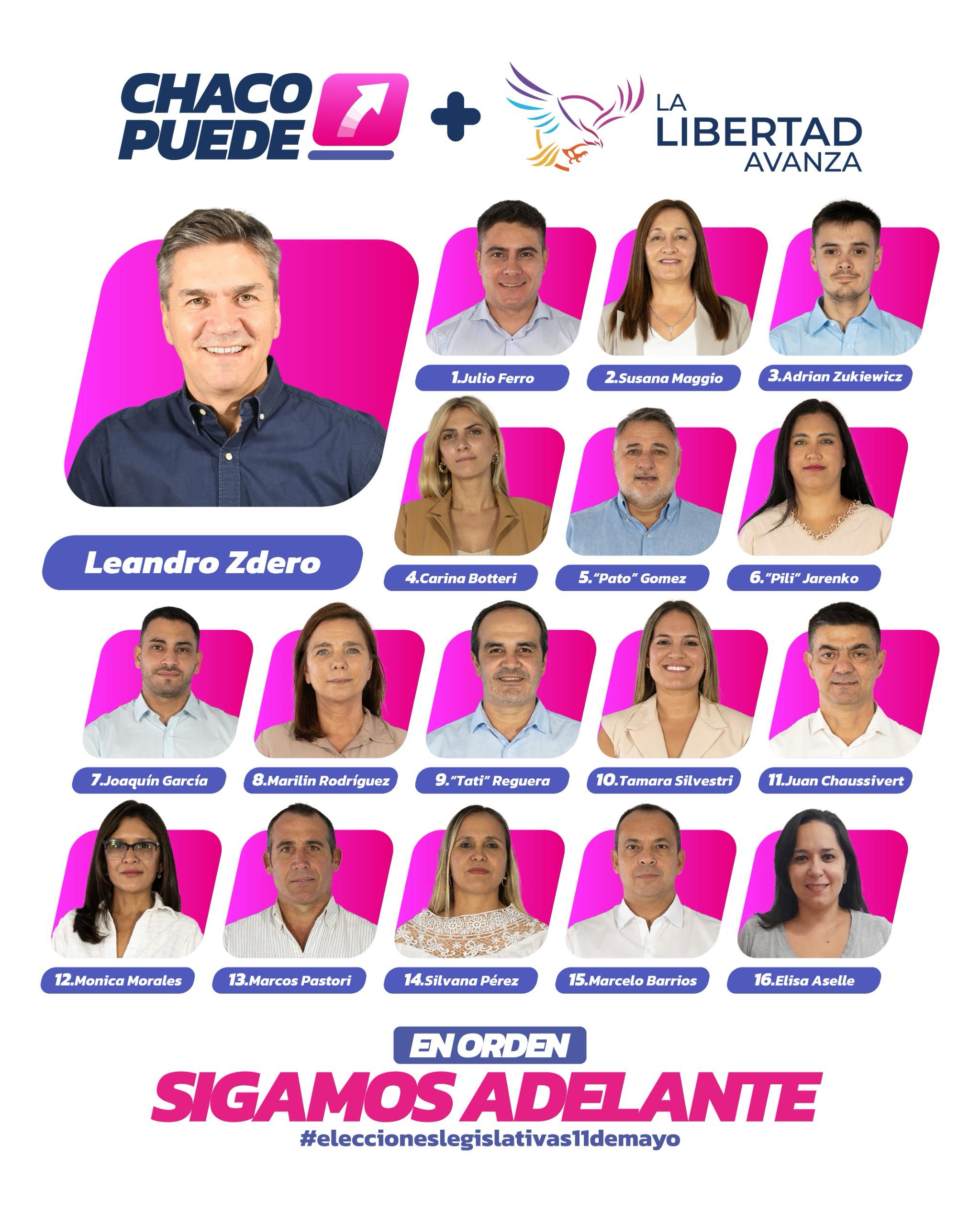 -“Chaco Puede + La Libertad Avanza” dio a conocer su lista- EL GOBERNADOR ZDERO APUESTA A LA RENOVACIÓN