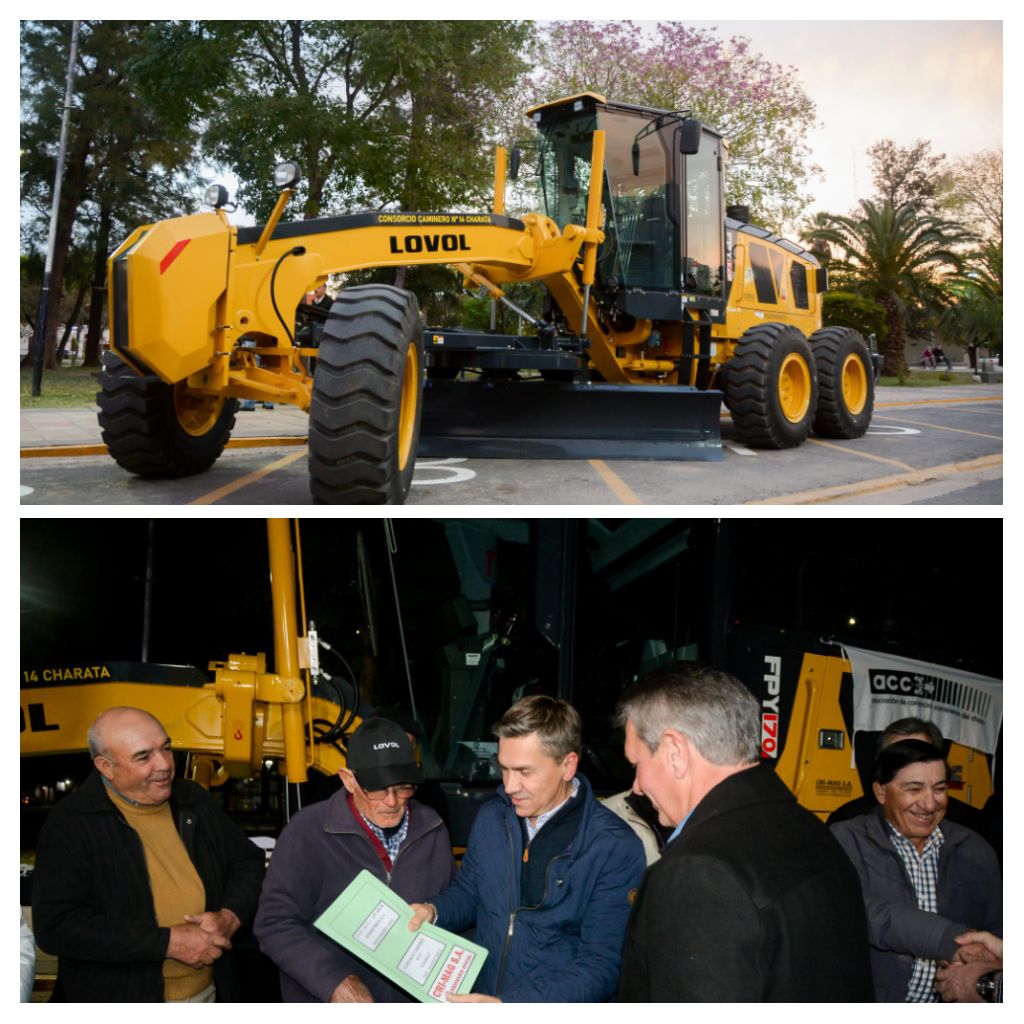 FORTALECIENDO LA RED VIAL: EL GOBERNADOR ZDERO ENTREGÓ UNA NUEVA MAQUINARIA AL CONSORCIO CAMINERO N°14 DE CHARATA
