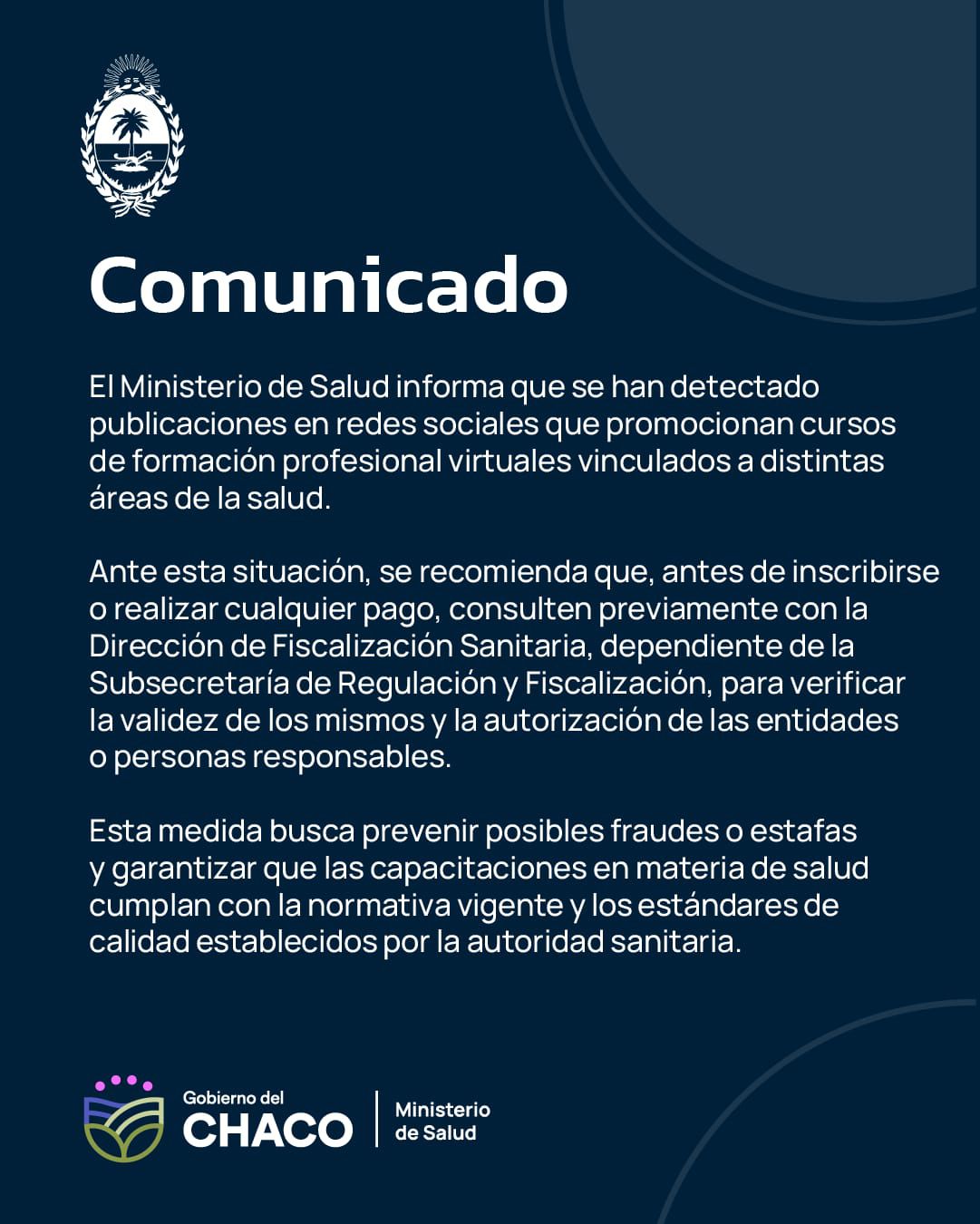 *SALUD ALERTA POR CURSOS NO AUTORIZADOS, PUBLICADOS EN REDES*  